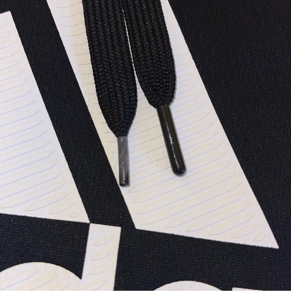 Adidas Black Hoodie With Large White Logo Pullover Sweatshirt Raglan Sleeves - Picture 11 of 16